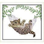  Cross стежок вышивка комплект Awesocrafts корзина. средний. кошка map рисунок печать DIY начинающий Home. оборудование орнамент Cross Stitch ( кошка 1)