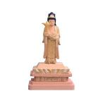 栗田仏像ブランド【諸天神】桧木製 訶梨帝母(鬼子母神)立像3.0寸(総高約16cm、幅9.5cm奥行6cm)四角台彩色