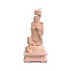栗田仏像ブランド【諸天神】桧木製 龍神(2龍付)立像(総高約24cm、幅10.5cm奥行8cm)龍上四角台