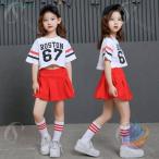  ребенок Cheer девушка костюм танцевальный костюм 2 позиций комплект Kids Cheer девушка костюм Cheer девочка zonchi- Cheer Dance форма hip-hop Dance одежда костюмированная игра Koshien 