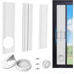 窓用ダクトパネル 3枚セット 窓枠高さ67〜181cm対応 防雨カバー付き 直径13cm&15cm排気ホース用 スポットクーラー ポータブルエアコン