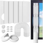 【6枚セット】窓用ダクトパネル 直径13cm&15cmホース用 雨よけカバー付き スポットクーラー ポータブルエアコン対応 引き違い窓・上げ下げ窓・テラス窓用