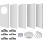 【5枚セット】窓用ダクトパネル エアコン用排気口 フロントガラス 1枚の長さは43cmで、5枚を組み立てた状態では129〜193cmに対応