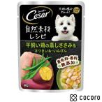 シーザー パウチ 自然素材レシピ 平飼い鶏の蒸しささみ＆さつまいも・いんげん 60g 犬 ドッグフード えさ ウェット ◆賞味期限 2026年10月
