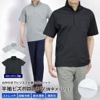 半袖 ビズポロシャツ 背中メッシュ ノーアイロン メンズ ボタンダウン ストレッチ 接触冷感 吸水速乾 通気性 涼しい 清涼 春夏 プレゼント ギフト 父の日