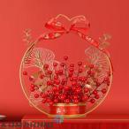 フェイクフラワー祝福バケツ 中国の旧正月飾り テーブルホーム用 ベリーのみ