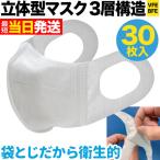 立体型マスク 耳が痛くない 三層フィルター VFE BFE 普通サイズ 不織布 使い捨て 30枚入り 普通サイズ30枚入り