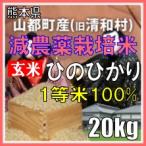 平成29年産　玄米　熊本県山都町産　減農薬栽培米　ひのひかり　20kg