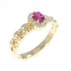 ショッピングルビー K18YG ルビー リング 0.38CT
