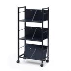 山善　ファイルラックワゴン　スチール３段　マットブラック　ＭＦＲＷ−Ｓ３（ＭＢＫ）