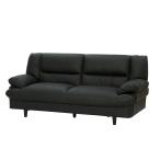 アテーナライフ　傷が付きにくくへたりにくいポケットコイルソファー　３人掛け　ブラック