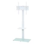 不二貿易　ガラスＴＶスタンド　ＴＶサイズ３２〜５５型用　ホワイト