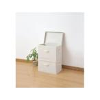 山善(YAMAZEN) どこでも収納ボックス ふた付 2個セット アイボリー YTCF-2PF(IV)