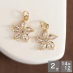  аксессуары детали Cubic Zirconia цветок очарование No.13 Gold 2 шт цветок Kirakira metal очарование metal детали серьги серьги 