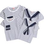 夏親子ペアルック マリン風Tシャツ ボーダー柄ブラウス トップス メンズ レディース 女の子 男の子 家族お揃いTシャツ 親子コーデ カジュアルTシャツ
