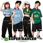 キッズダンス衣装 セットアップ ヒップホップ ダンスファッション ヘソ出し トップス ポロシャツ パンツ K-POP 韓国 緑 水色 黒