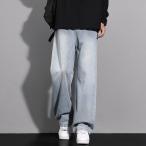  мужской широкий Denim брюки талия шнур имеется индиго woshu Roo z Silhouette Street мода casual длинные брюки весна осень ko-te