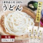 うどん 乾麺 250g×3袋 セット 三重県産小麦100% あやひかり 使用 長期保存 食品 お試し 送料無料 ポスト投函便での配送