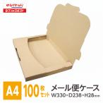 クリックポスト最大サイズ ゆうパケット 3cm対応 A4 薄型ダンボール 差込式メール便ケース 100枚 箱