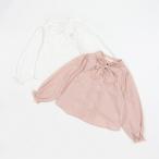 mezzo piano メゾピアノ リボンタイ ブラウス オフホワイト ピンク フリル 110 120 130 140cm 無地 入園・入学 卒業 結婚式 発表会 キッズ