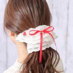 ショッピングメゾピアノ mezzo piano メゾピアノ イチゴ刺しゅう シュシュ ヘアアクセサリー レース リボン ママ 親 お母さん キッズ