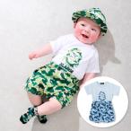XLARGE KIDS エクストララージ キッズ ファニーゴリラカモ総柄 ベビー半袖セットアップ 80cm ベビー