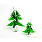 ハンドメイド ガラスツリー ペアセット ガラス細工 ガラス雑貨 ミニチュア ツリー クリスマスツリー 木 もみの木 モミの木 オブジェ 置物 雑貨