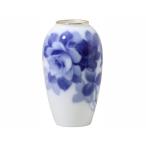 大倉陶園 日本製 ブルーローズ（8011）約15cm花器 1A/8011 花器 花瓶 花生け インテリア ホワイト ブルー 白 青 ギフト 贈り物 贈答品 記念品 お祝い