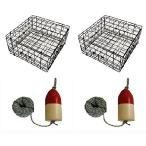 KUFA винил покрытие краб ловушка 1/4 дюймовый x 100 футов Lead трос .6 дюймовый x 14 дюймовый красный / белый float combo (2 шт упаковка )