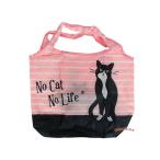 ショッピングエコバック エコバック(ハチワレ猫・ピンク)