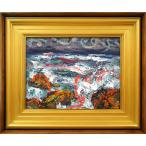 小泉　清「波（海）」油絵・P10号■国画