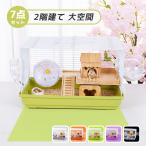 ハムスター ケージ 7点セット 2階建て 大きめ 小動物 ケージ ハウス ハシゴ 給水ボトル まわし車 食器 回し車 自動給水器 通気性抜群 脱出にくい 組立簡単