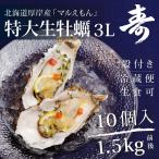 ショッピング牡蠣 牡蠣 殻付き 北海道 厚岸 冷蔵 マルえもん 3L 10個セット 生食可 未冷凍