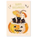  открытка Halloween tokoro com gi открытка тыква. средний . чёрный кошка HWPG-275 открытка с видом 