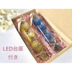 ハーバリウム 紫 赤 黄 青 緑12色から２本選ぶ ＬＥＤ台座付 デザインボトル hz063