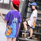ロングT 女の子 春夏シャツワンピース チュニック 韓国子供服 半袖Ｔシャツ ロゴプルオーバー お洒落 キッズ こども服 ゆったり 120 130