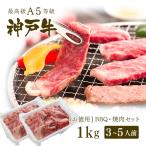 【アウトレット】A5等級 神戸牛 BBQ（バーベキュー）・焼肉 セット 神戸牛赤身・ロース・カルビ 1kg