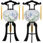 盆提灯 置き提灯 回転行灯対柄 回転 楓 9号 対柄 25W 紙張 芙蓉 プラスチック 完成筒 青 花 モダン 盆提灯  盆提灯 回転提灯 回る 提灯 盆ちょうちん