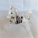 Yahoo! Yahoo!ショッピング(ヤフー ショッピング)ガラス細工　動物　馬　インテリア雑貨　ミニチュア　置物【シマウマ】