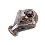 天眼石アイアゲート牛牛頭丑年ペンダントトップペンダント牛頭彫り彫刻品お守り...