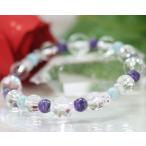 3大ヒーリング石2種チャロアイトラリマー水晶ブレスレットチャロアイトブレスレット