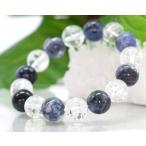 ブレスレットクラック水晶ソーダライトクリスタル天然石パワーストーン水晶爆裂...