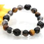 ブレスレットオニキス天眼石タイガーアイブレスレットメンズブレス仕事運パワー...