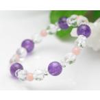ブレスレットアメジストピンクオパール水晶パワーストーン天然石