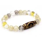 三眼天珠ブレスレットルチルクォーツ水晶シトリンチベット天珠パワーストーン