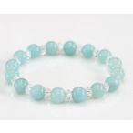 アマゾナイトブレスレット天然石パワーストーンアクセサリーファッション水色ブ...