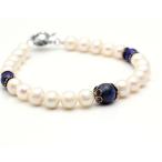 淡水パールラピスラズリパールブレスレット天然石パワーストーン
