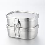 ショッピングランチボックス 工房アイザワ 角型ランチボックス 小2段 弁当箱 日本製 ステンレス 70127