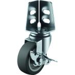 ユーエイ アングル 自在 キャスター エラストマー 車輪径75mm ストッパー付き Sタイプ SA-S型 取付寸法20×21，16 SA-75ELS