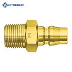 日東工器 20PM BRASS 真ちゅう製ハイカプラ(めねじ取付用プラグ) 相手側Rc1/4 1.5Mpa(00202) (1個)
